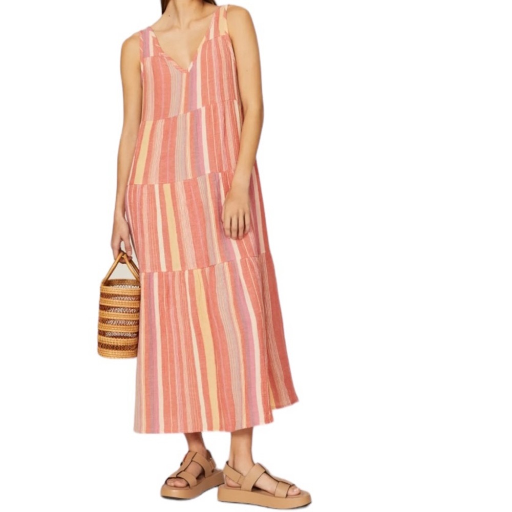Marine Layer Pink Striped Corinne Maxi